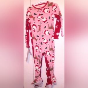 2 Pair Christmas Toddler Pajamas Girls Afro-American Santa Size 2T 3T NWT